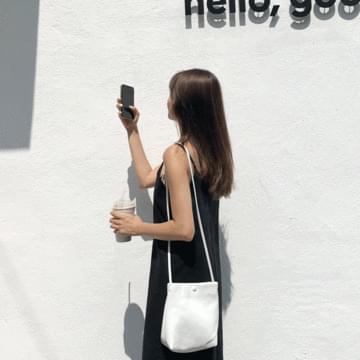 Natural linen slip dress