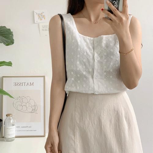 펀칭스퀘어나시블라우스