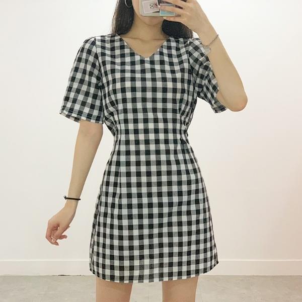 Go check V-neck mini dress