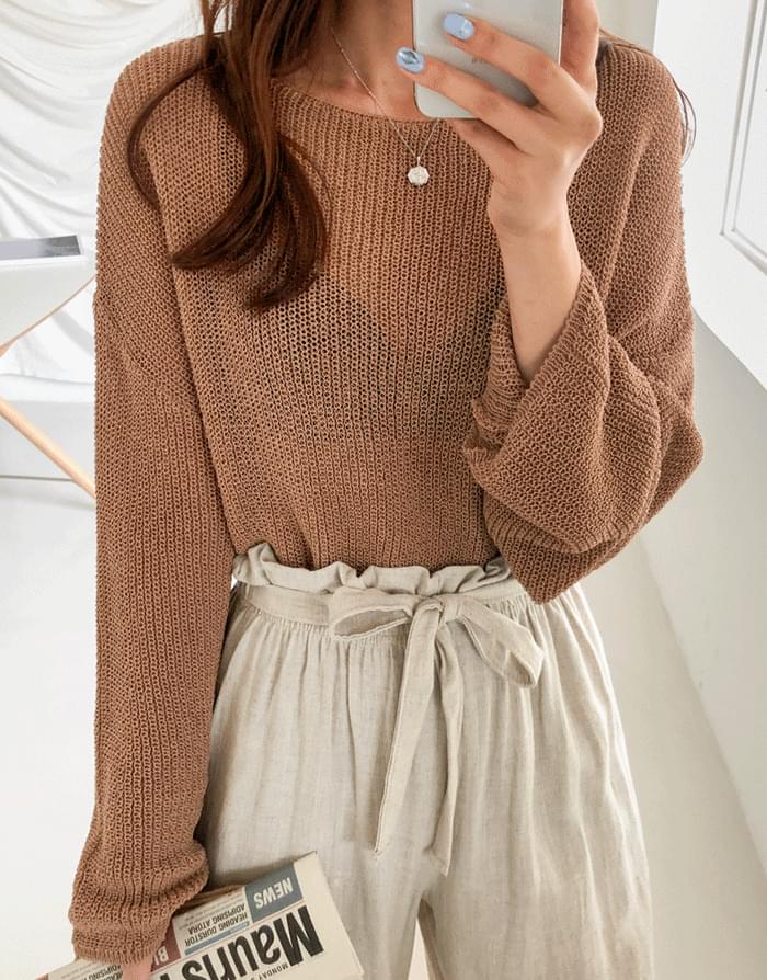 Boat neck loose knit