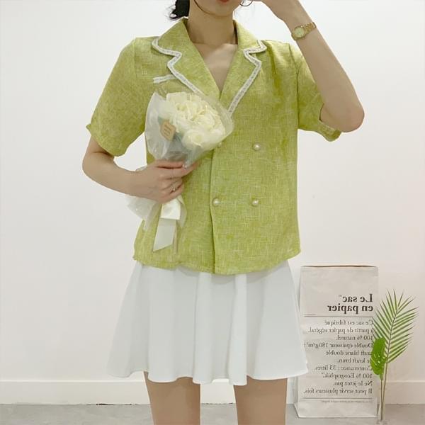 Kosha linen pearl jacket blouse