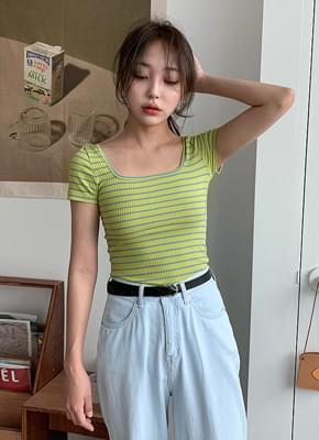 Slim striped short sleeve tee
