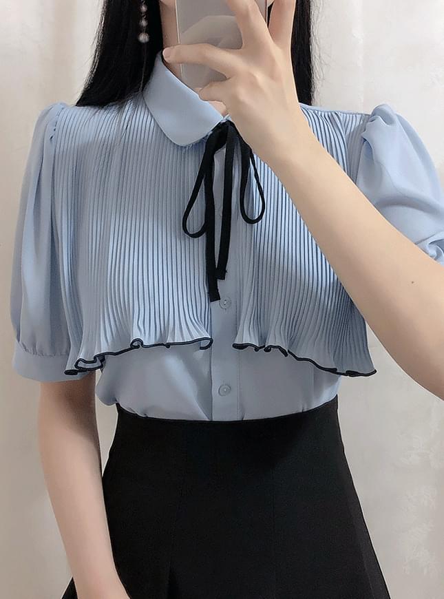 ♥ Sugar wrinkled ribbon blouse