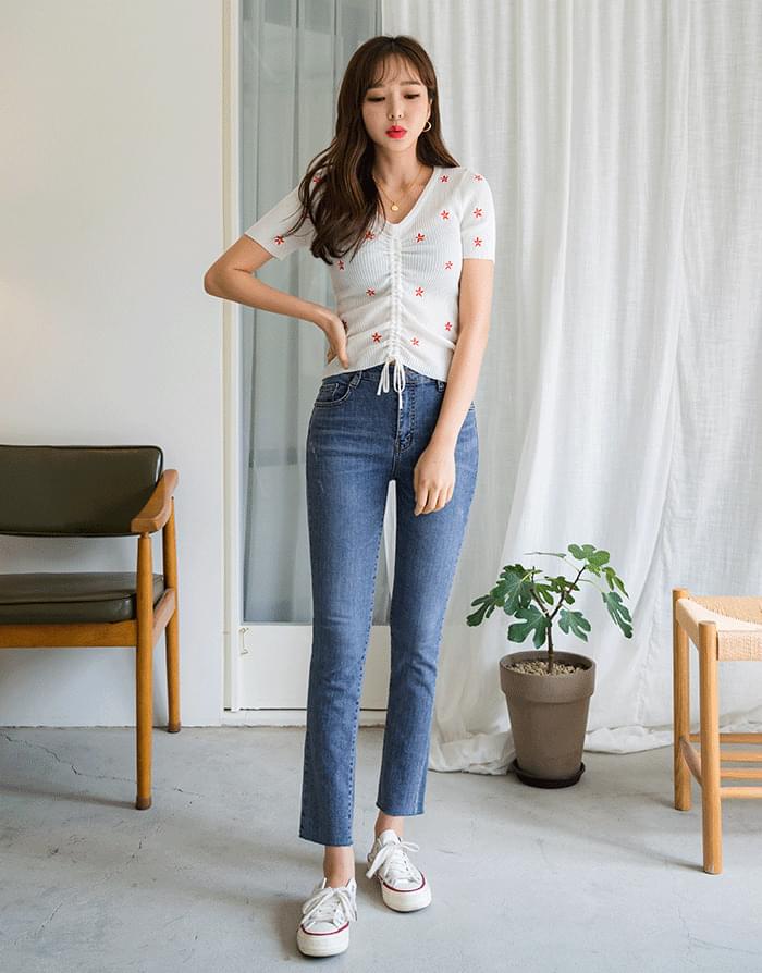 Coordination denim pants