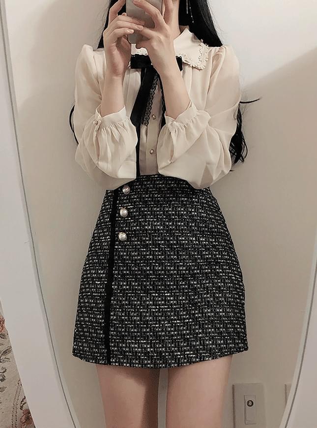 신상할인♥스텔라 트위드 스커트팬츠(핑크,블랙)