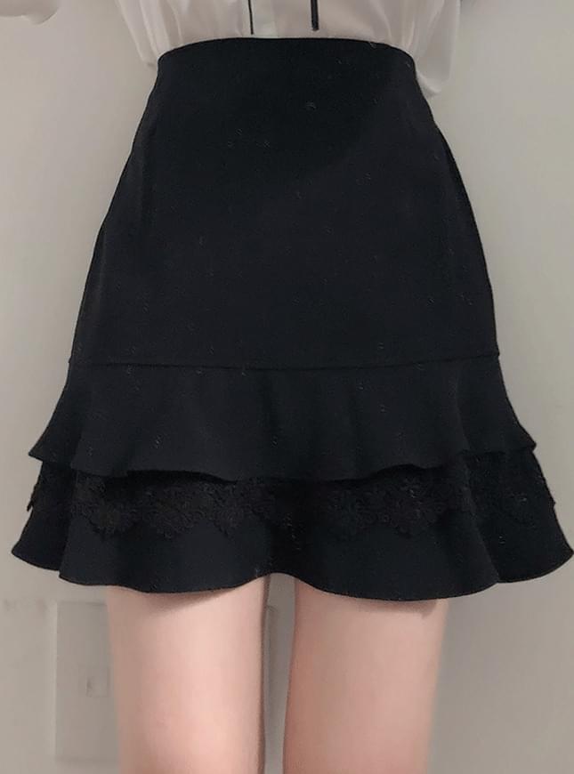 신상할인♥하이디 이단프릴 스커트팬츠(블랙)