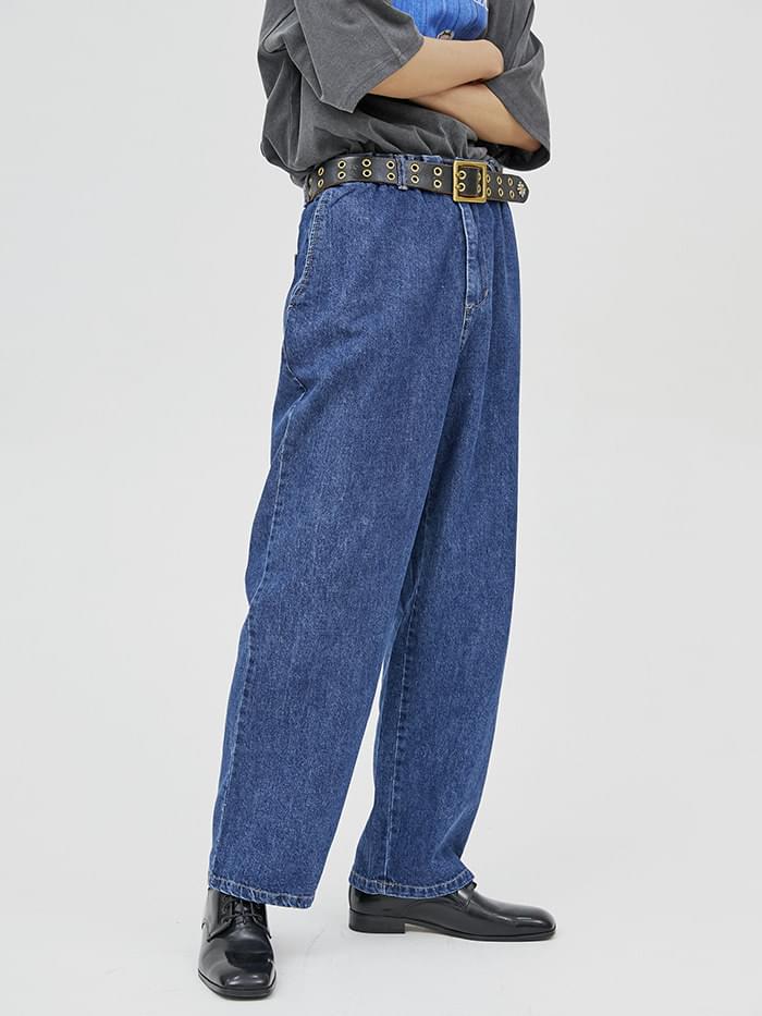 banding denim wide pants (3 color) - men