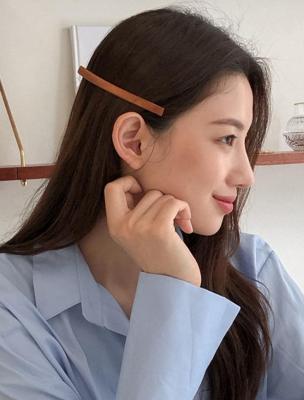 point wood hair pin