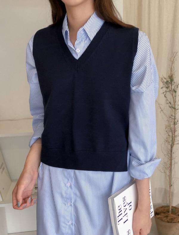 daily unbalance knit vest