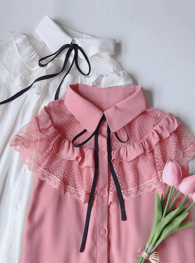 Love discount lace ruffle blouse