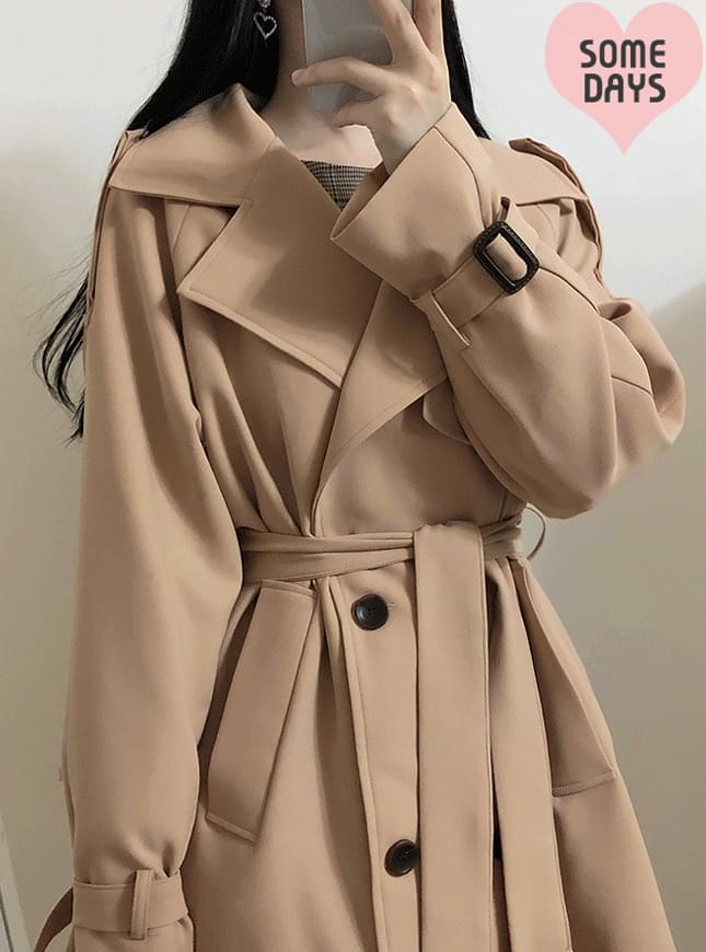 자체제작,신상할인♥베이지 정석 트렌치코트(미디기장)