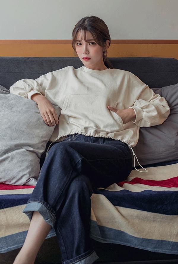반크롭 스트링 맨투맨