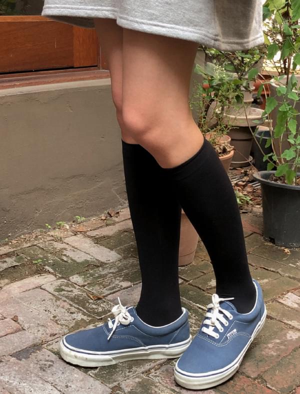 basic black half stocking