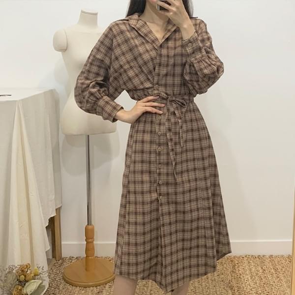 Ernie Unval Check Long Dress