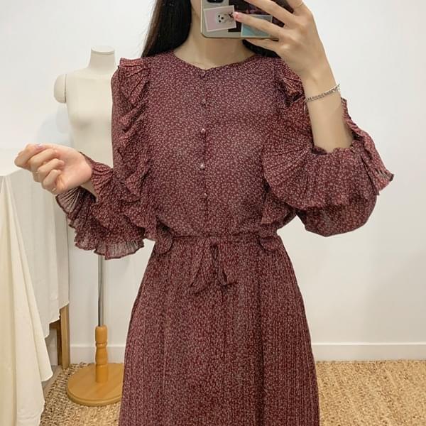 Bohemian Flower Pleated Dress