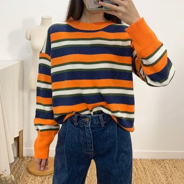 Pretchen striped hatch knit