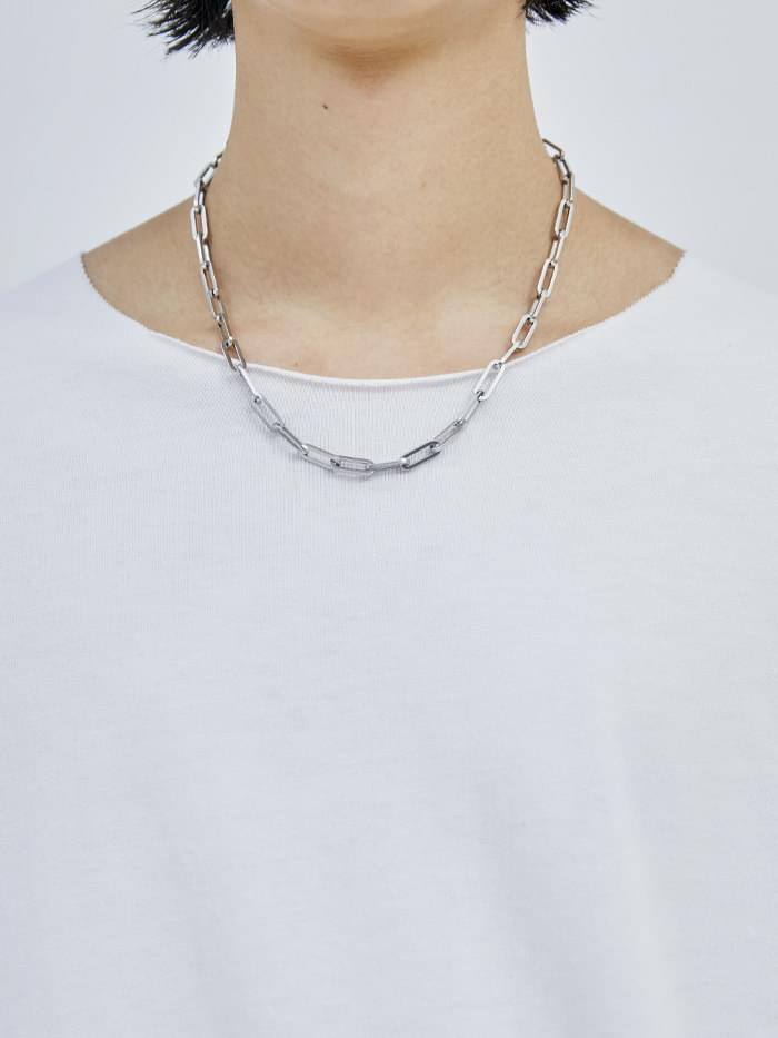 matt silver necklace