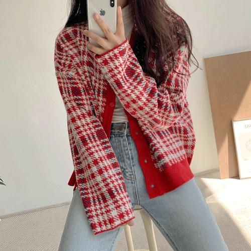 Beat check cardigan