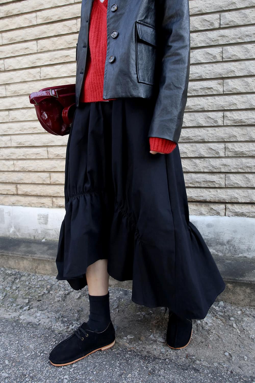 shirring crease nature skirts (2colors)