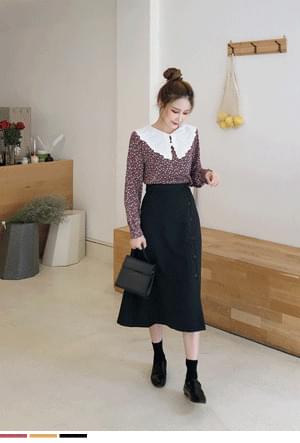 Daily simple button skirt
