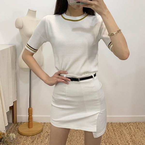 Liorio slim fit round scheme knit