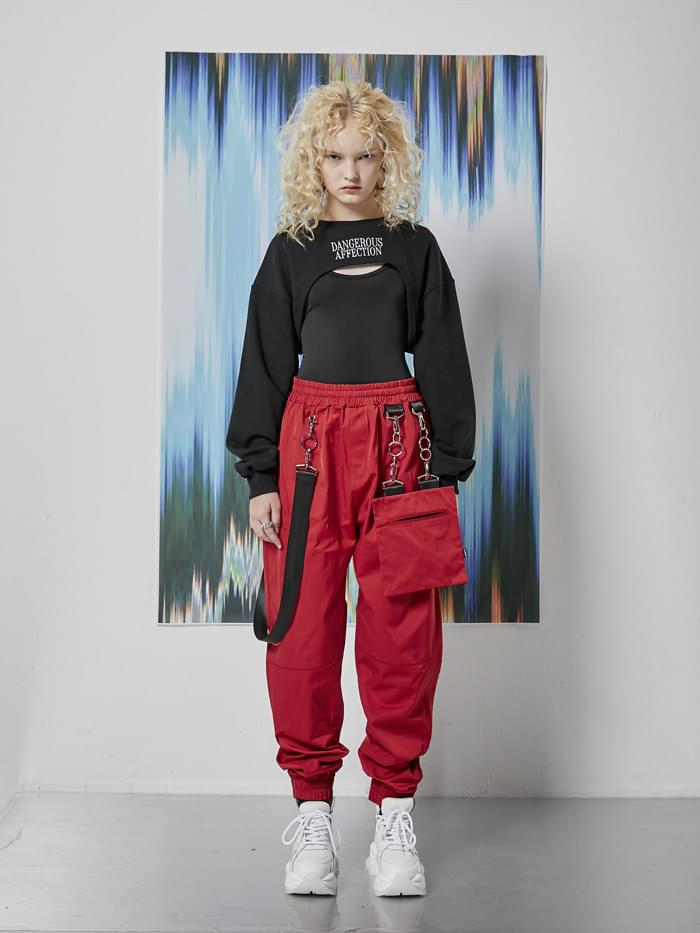 ACIDITY - CHAIN POCKET JOGGER PANTS (RED)