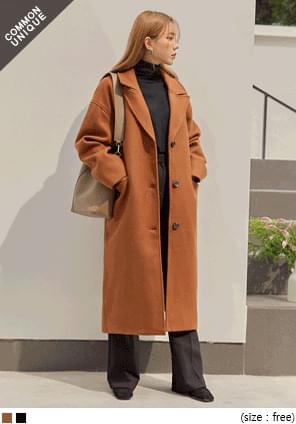 MODEST WOOL SINGLE LONG COAT