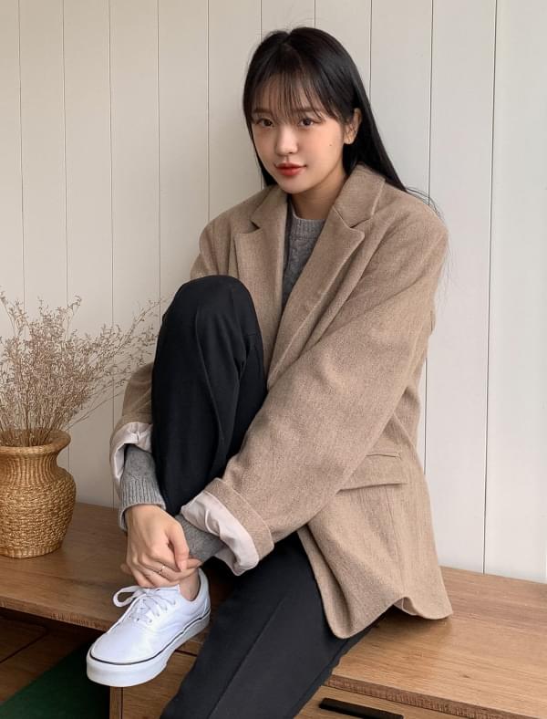 bokashi loose fit wool jacket
