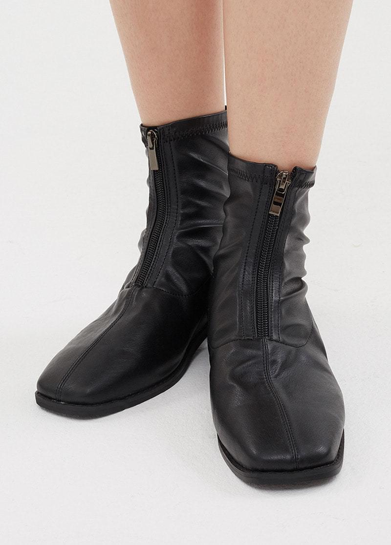 Front zip ankle boots