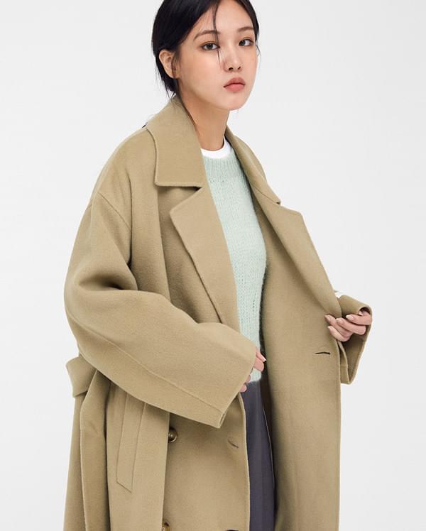 knock double wool handmade coat