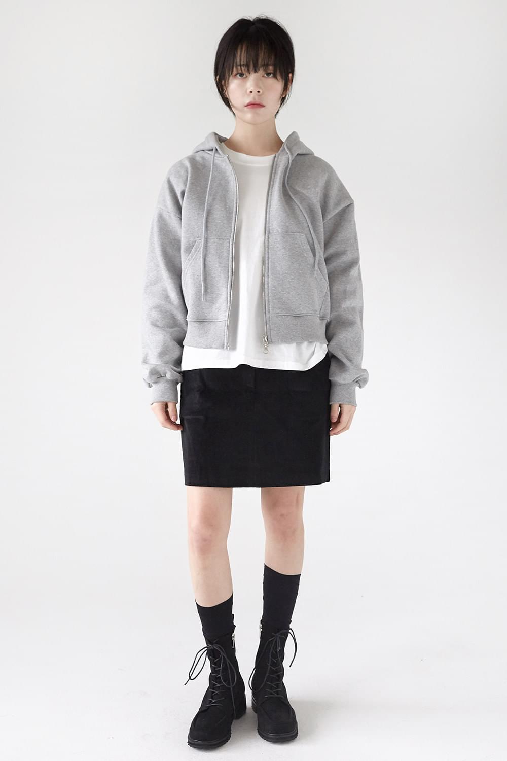 basic hoodie zip-up (3colors)