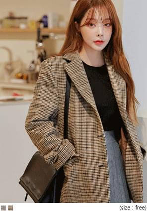 LAPAZ WOOL HOUND CHECK JACKET