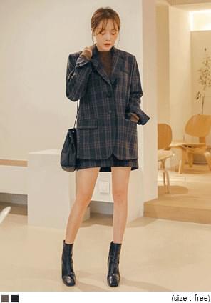 ROITAN WOOL CHECK SET-UP JACKET