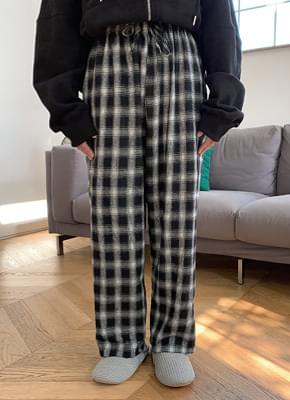 Cowhide Check Banding Pants