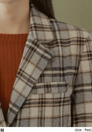 MOIA WOOL CHECK SINGLE JACKET
