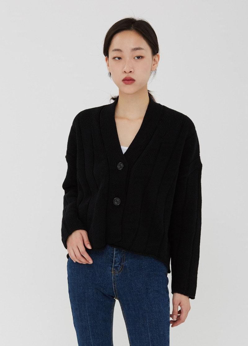 와이드 골지 가디건
