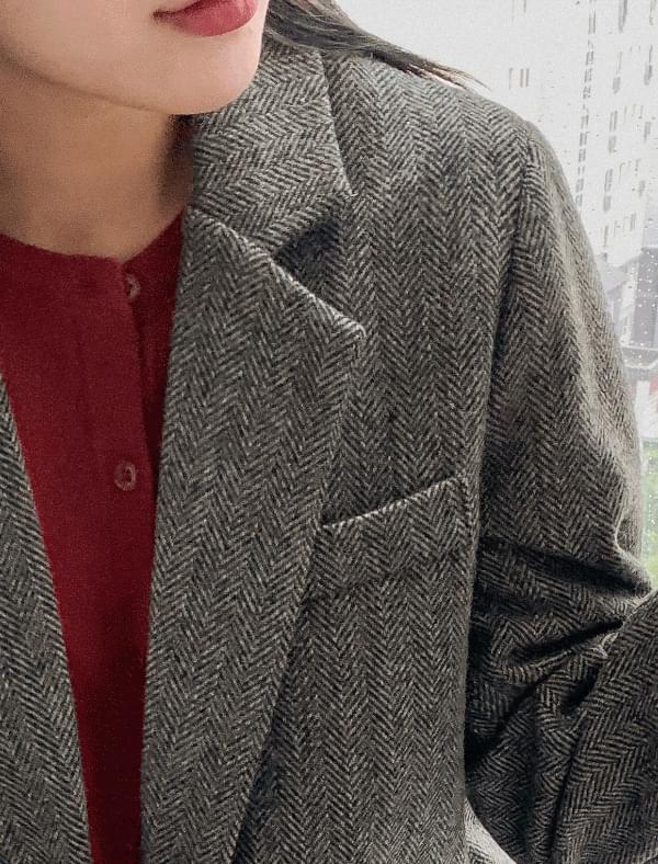 cozy herringbone wool jacket