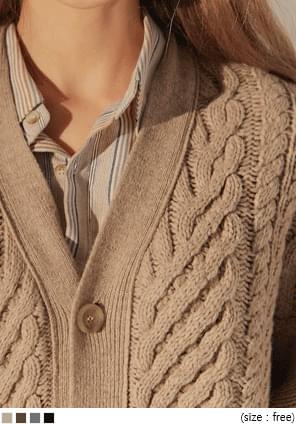 MOG LAMBSWOOL 50% KNIT CARDIGAN