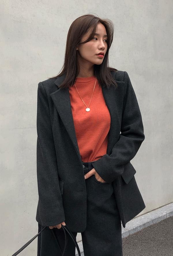 쓰리버튼 울 자켓