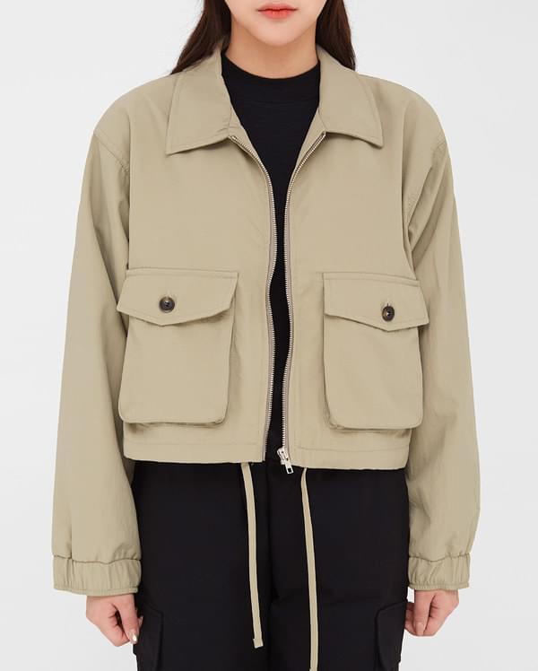 vast pocket crop zipup jumper