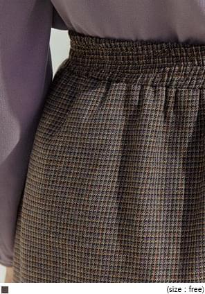 RATEL WOOL CHECK SET-UP MINI SKIRT