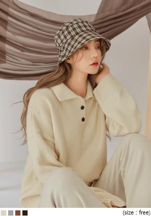 RUMBLE BUTTON COLLAR LOOSE FIT KNIT