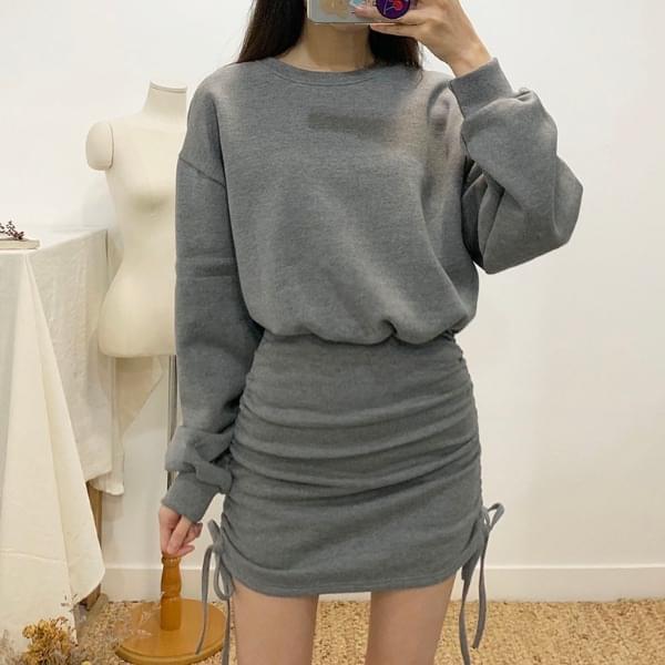 K's shirring brushed mini dress