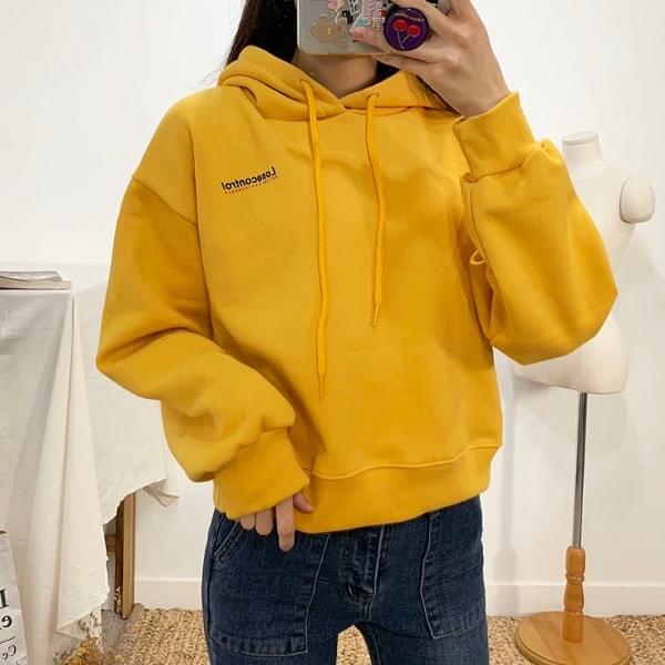 Cont brushed cropped hooded t-shirt