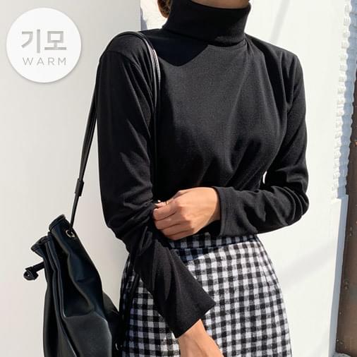 레이어드 기모 베이직 폴라 티셔츠