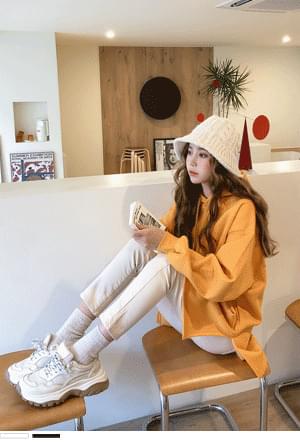 Straight fit art brushed pants