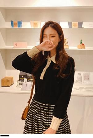 Pearl button point knit