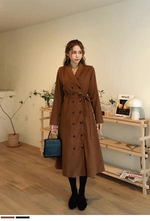 LINE ART DOUBLE BUTTON DRESS