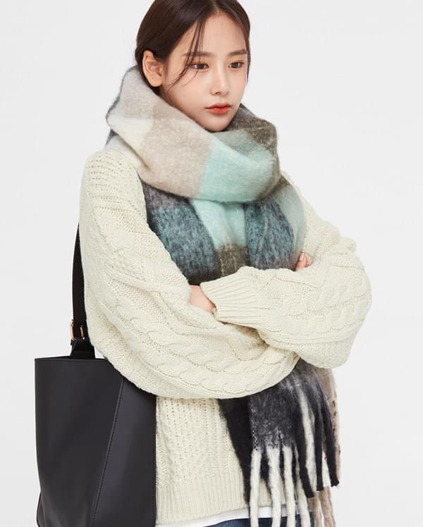 acne big check muffler
