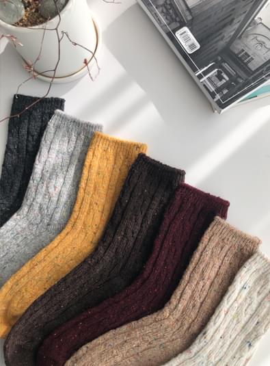 알보우 꽈배기 socks (*7color)